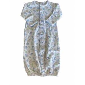 NEW MAGNOLIA BABY kid's sweet safari print convertible gown in blue